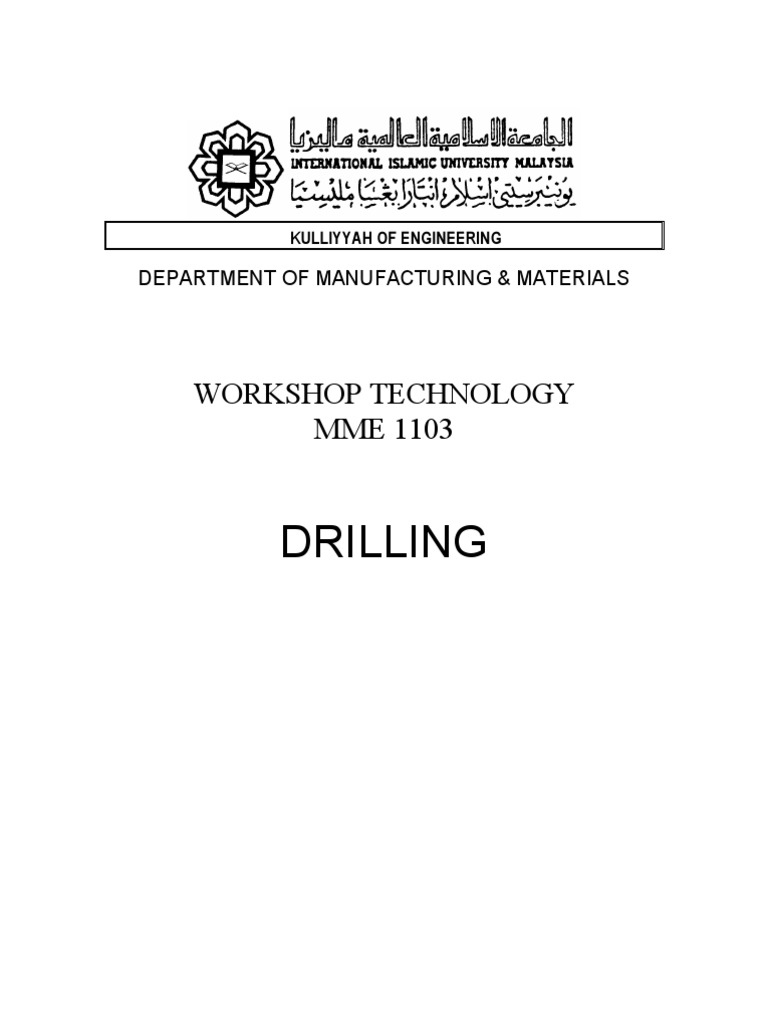 Overview of Drilling Processes | PDF | Drilling | Drill