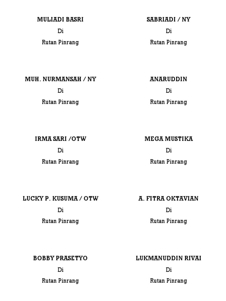 Label Undangan Muis | PDF