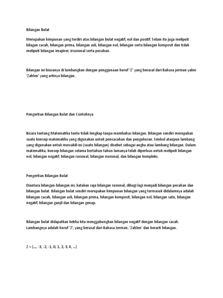 Bilangan Bulat