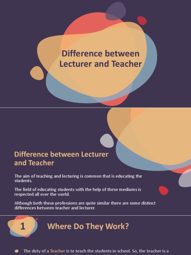 Difference Between Teacher and Lecturer PDF