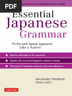 Essentialjapanesegrammer Pdf Japanese Language Verb