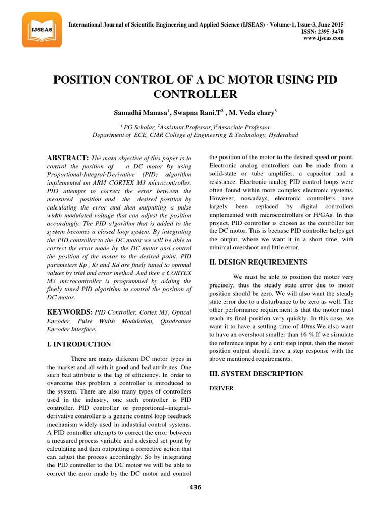 Position Control Paper PDF | PDF | Control Theory | Systems Theory