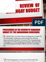 Review of Barangay Budget