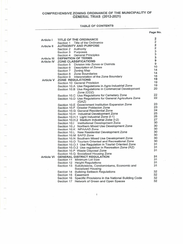MUNICIPAL ORDINANCE No. 13 02 Comprihensive Zoning Ordinance 2012 2021
