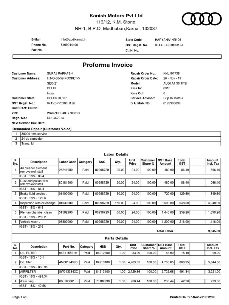 Performa Invoice 7914 PDF Business