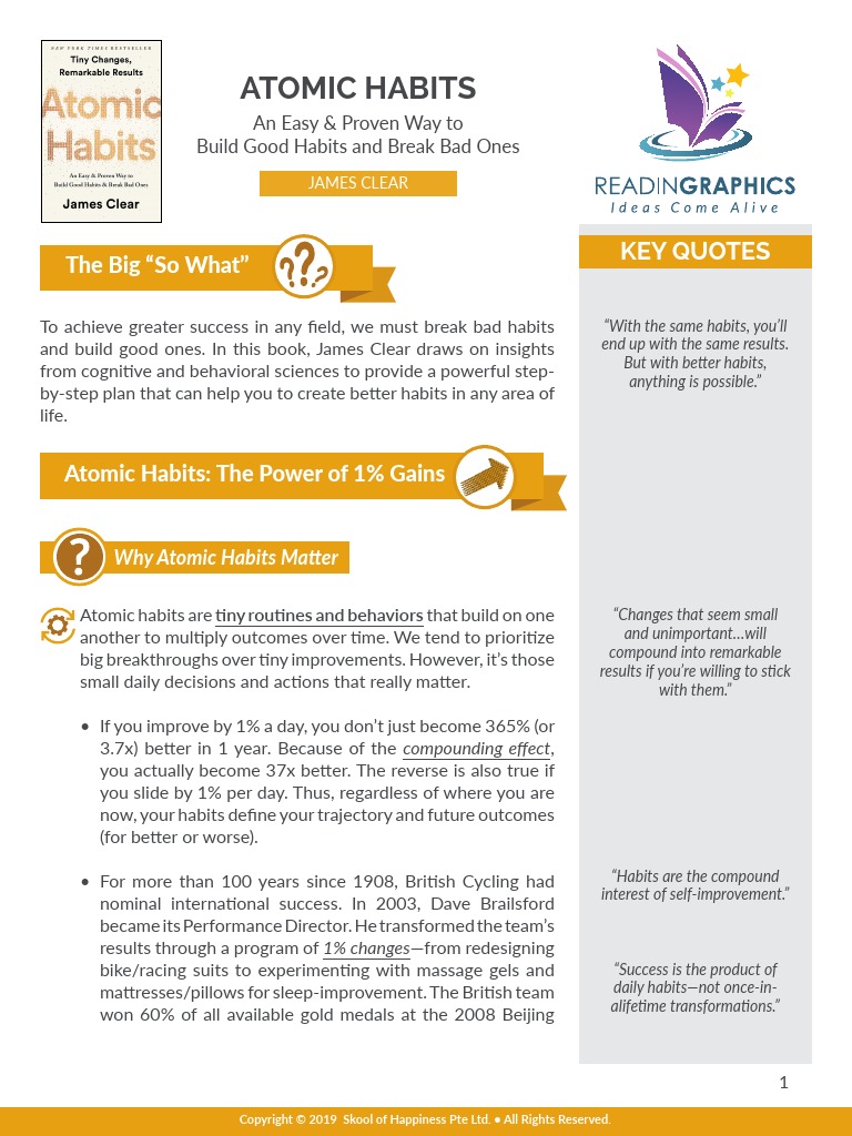 atomic habits text summary pdf habits reward system