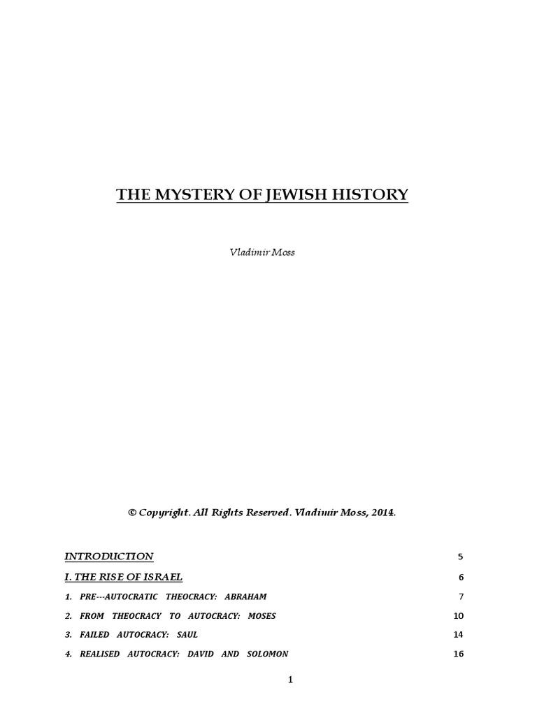 The Mystery Of Jewish History Vladimir Moss Isaac Ishmael