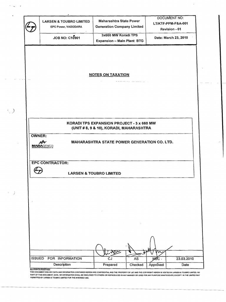 Tax Note - Mahagenco Rev.01 (Signed) | PDF | Value Added Tax | Invoice