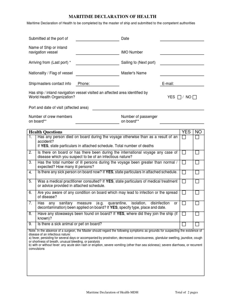 2 Maritime Declaration of Health MDH (002) Load PDF