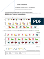 Prueba Matematicas Patrones Primero Básico