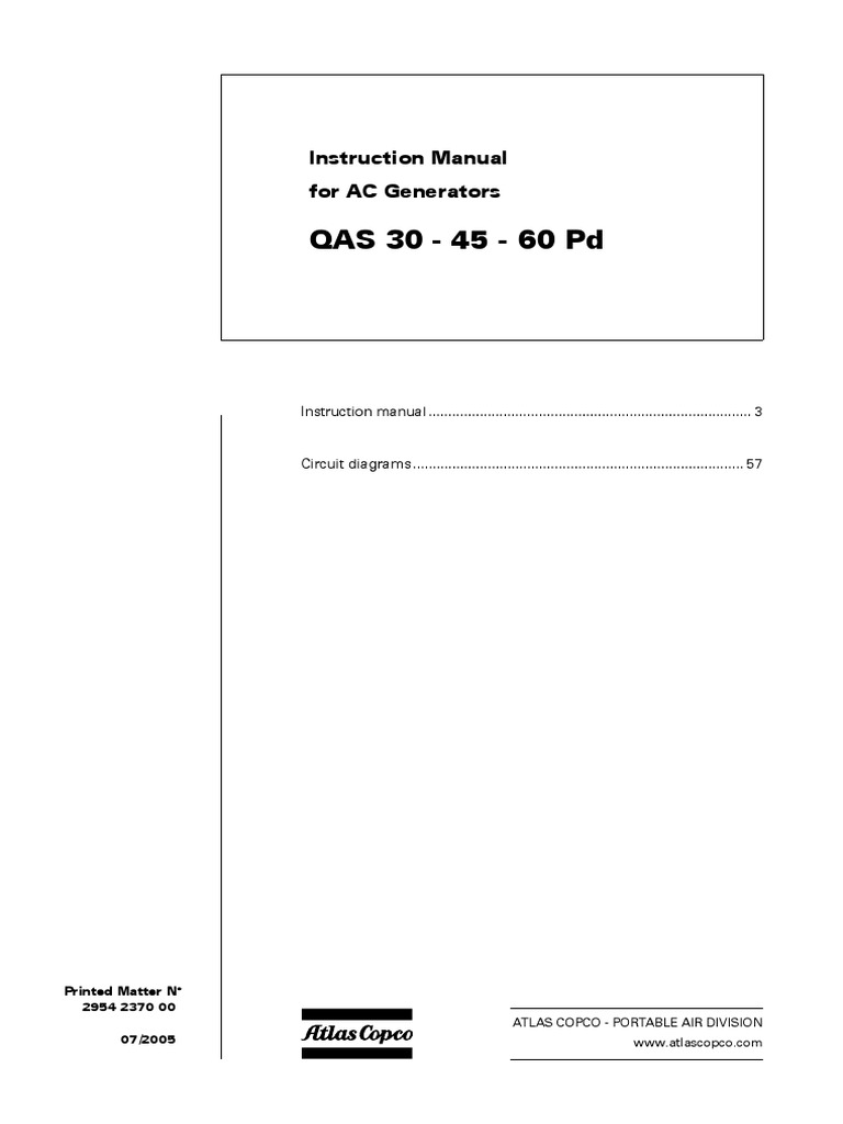 Manual Generador QAS 30 | PDF | Safety | Switch