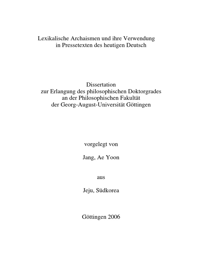 Archaismen Und Lexikalische Verwendung
