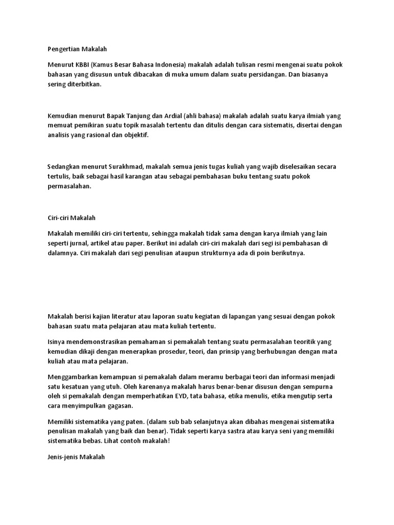 Pengertian Makalah Docx