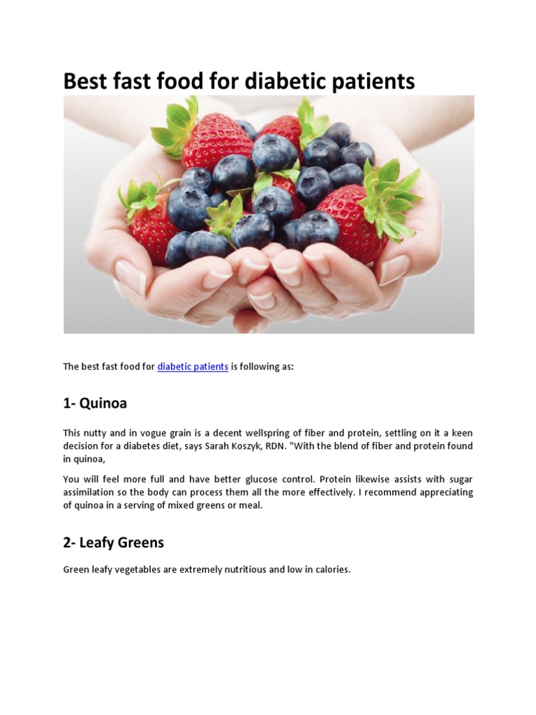 Best Fast Food For Diabetic Patients PDF Diabetes Dietary Fiber