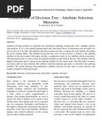 Construction of Decision Tree Attribute Selection Measures