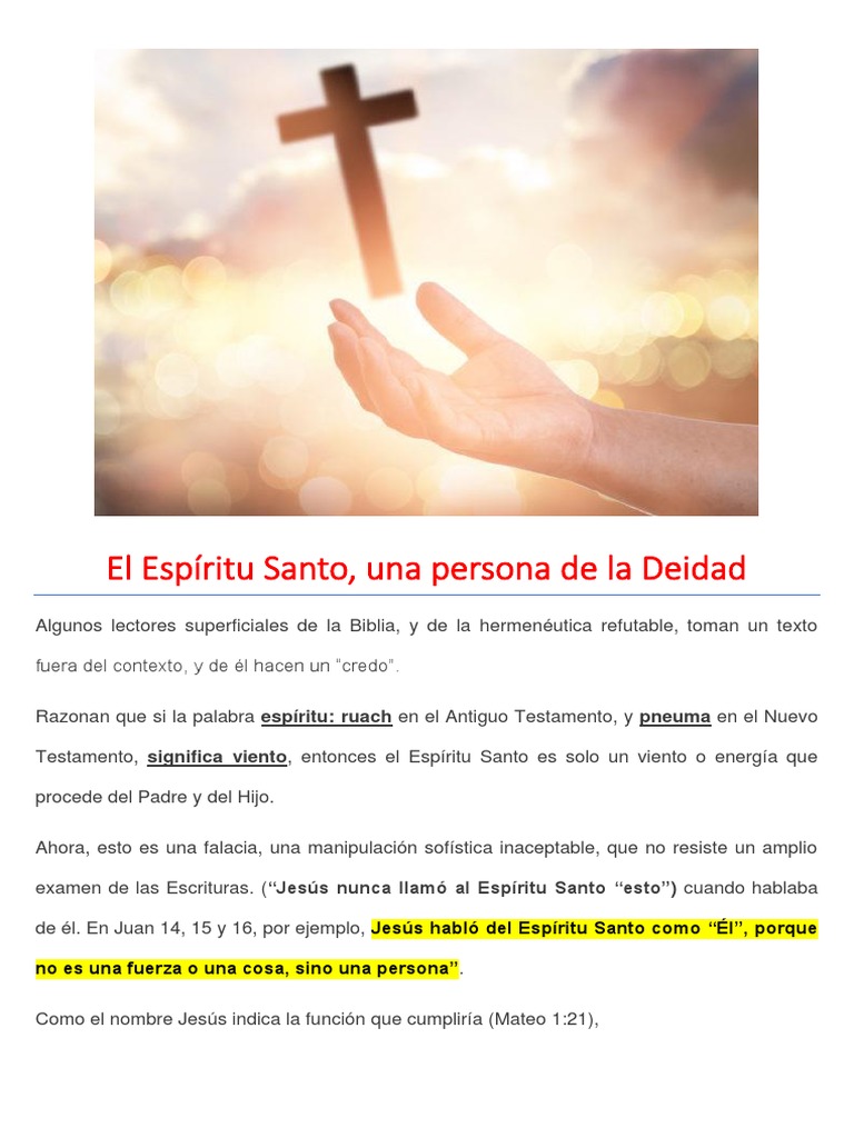 Espíritu Santo: Persona Divina y Dios | PDF | espíritu Santo | Dios