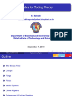 Slides On Algebra of Coding Theory