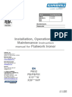 PB Series Ironer - Installation, Operation and Maintenance Manual