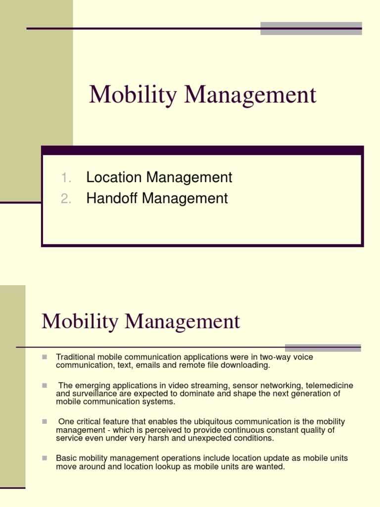 Mobility - Management in Mobile Communication | PDF | Cellular Network ...