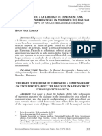 El Derecho A La Libertad de Expresión