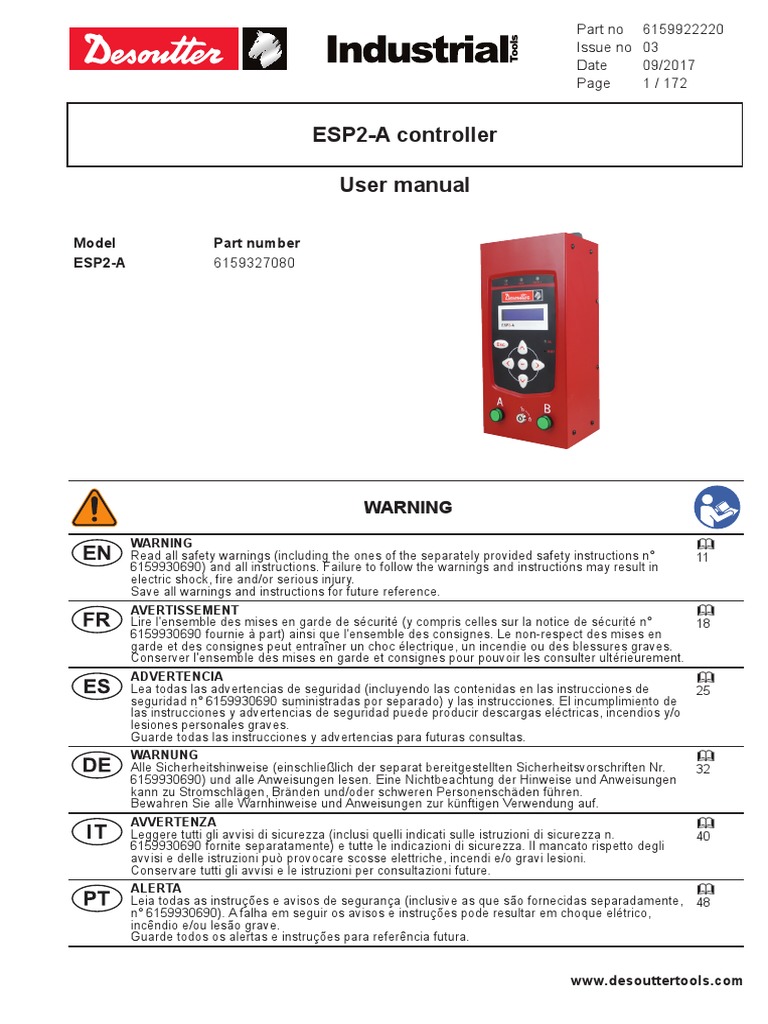 ESP2 A Controller - User Manual | PDF | Electrical Connector | Power Supply