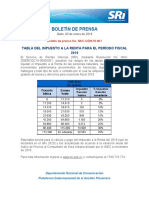 Boletín 001 - Tabla Del Impuesto A La Renta para El Período Fiscal 2019 PDF