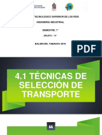 4.1 Técnicas de Selección de Transporte