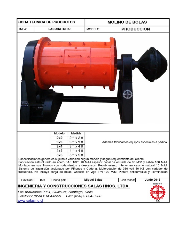 Ficha Molinos Bolas PDF