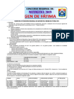 Bases Del Segundo Concurso Regional de Matematica-2019