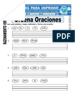 Ficha de Ordenar Oraciones para Primero de Primaria PDF
