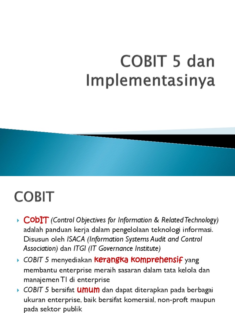 Kerangka COBIT 5 untuk Tata Kelola TI | PDF | Komputer | Teknologi ...