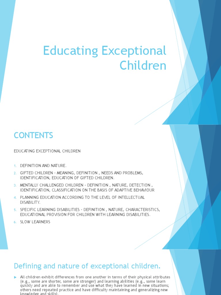 Understanding Exceptional Children | PDF | Learning Disability ...