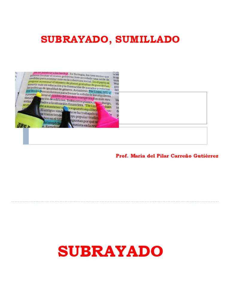 Subrayado | PDF | Artes del Lenguaje y Comunicación | Estudios de ...