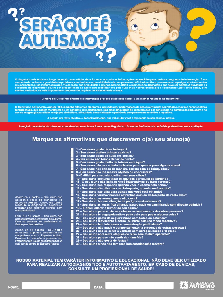 Sera Que É Autismo PDF Autismo Espectro do autismo