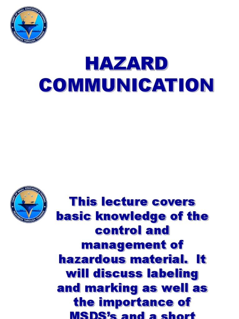 Hazard Communication Basics and Safety | PDF | Dangerous Goods | Prevention