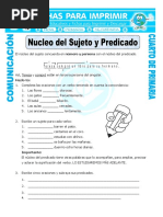 Ficha Sujeto y Predicado para Cuarto de Primaria