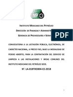 Convocatoria Servicio Limpieza 2018