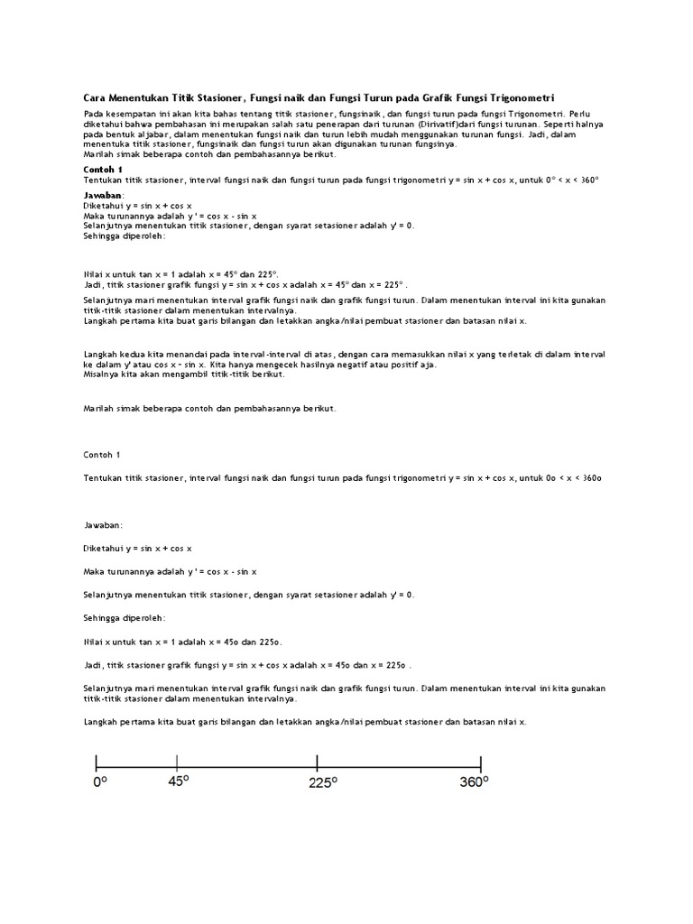 Cara Menentukan Titik Stasioner | PDF