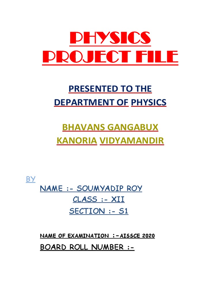 Physics Project File | PDF | Logic Gate | Manufactured Goods
