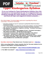 Upper Kindergarten Syllabus PDF