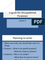 English For Occupational Purposes: Lesson 3