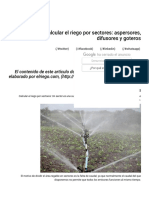 Fórmulas para Calcular El Riego Por Sectores - Aspersores, Difusores y Goteros PDF