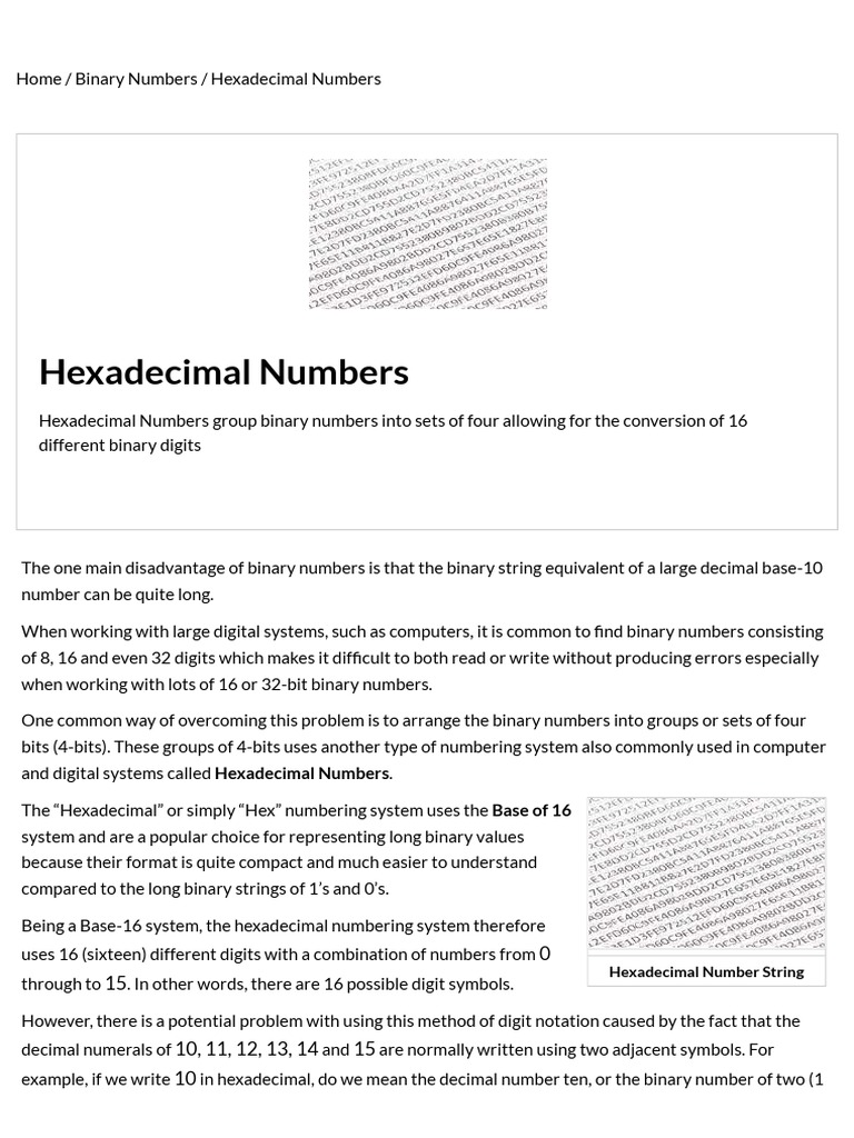 Understanding Hexadecimal Numbers | PDF | Notation | Mathematical Notation
