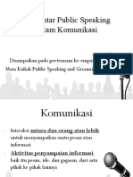 (Pengantar) Public Speaking Dalam Komunikasi