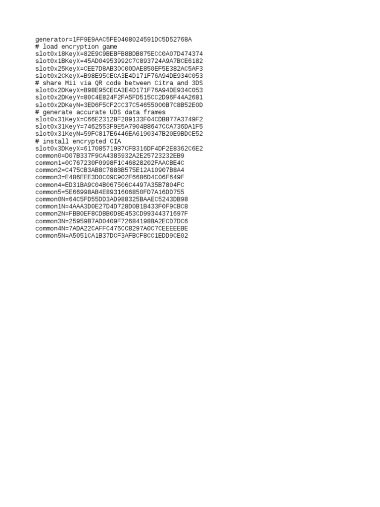 Citra encryption keys | PDF