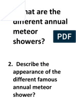 What Are The Different Annual Meteor Showers