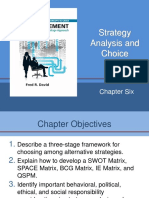 Chapters Strategy Analysis and Choice