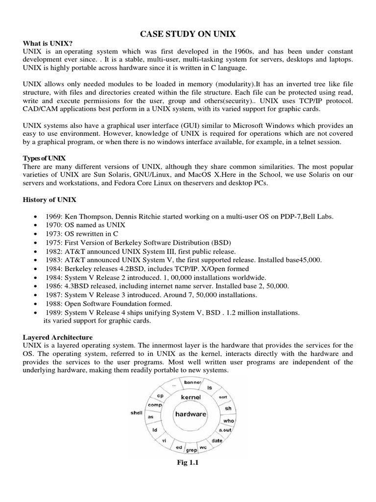 case study unix operating system pdf