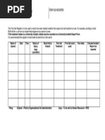 First Aid Register