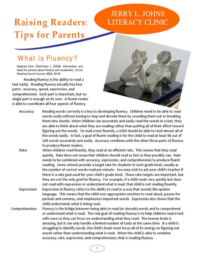 Fluency Pdf Fluency Reading Comprehension